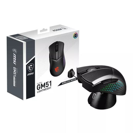 MSI CLUTCH GM51 LENGVA BELAIDĖ Žaidimų pelė Dešinė Rankai RF Belaidis + „Bluetooth“ + USB Type-C Optinė 26000 DPI