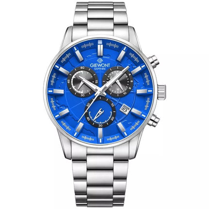 Vyriškas laikrodis Giewont Chronograph Safyrinis Sidabro Mėlynas GW4580-B3