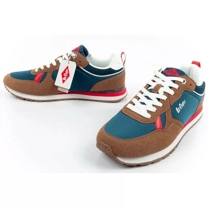 Lee Cooper men's sneakers, fashionable, comfortable, durable, navy blue, brown
