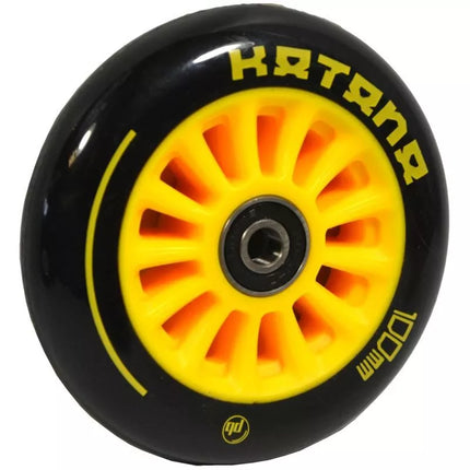 STUNT PB Paspirtuko ratukai 100mm plastikiniai Katana, 2 vnt., geltoni