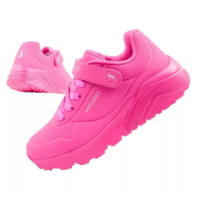 Skechers Uno Lite vaikiški sportiniai bateliai rožiniai patogūs