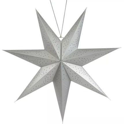 DECORATIVE HANGING PAPER STAR 75CM SILVER
