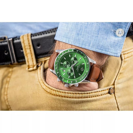 Men's Watch Giewont Chronograph Sapphire Brown Green GW3520-A6
