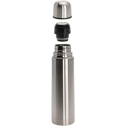 1000 ml kelioninis termosas su 2 puodeliais, sidabrinis