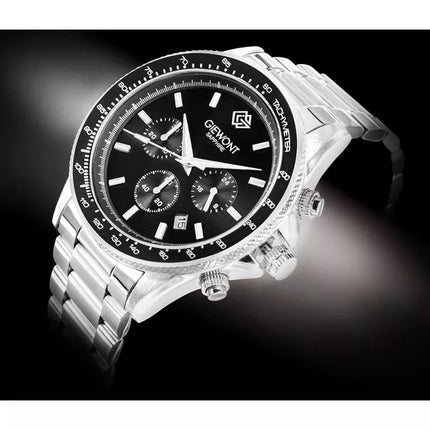 Men's Watch Giewont Chronograph Sapphire Silver Black GW3520-B2