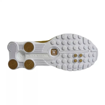 Nike Shox R4 Metalinis auksas Balta (GS) sportbačiai - CW2626-700