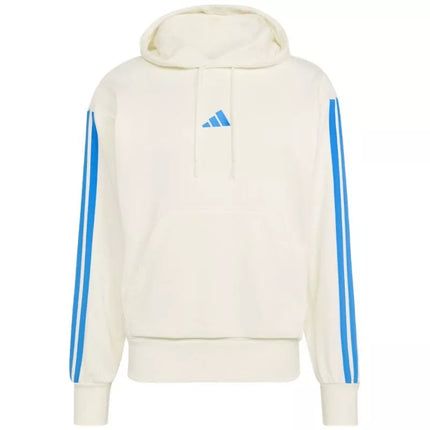 Men's adidas Essentials 3-Stripes French Terry Hoodie Cream KD4901