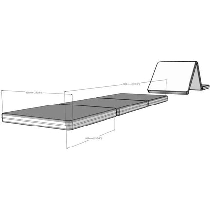 FOLDABLE GYMNASTIC MATTRESS GRAY 180CM BENCHK