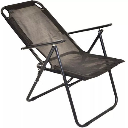 CAMPING CHAIR WITH ARMRESTS 61x66x65-108CM FOLDING BLACK ENERO CAMP