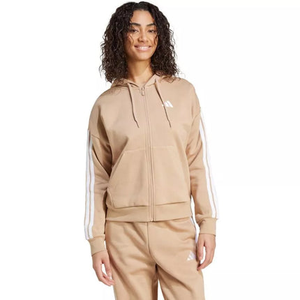 adidas Essentials su 3 Dryžuotos Pilno Užtrauktuko Vilnos Gobtuvėlis Moterims JX7706