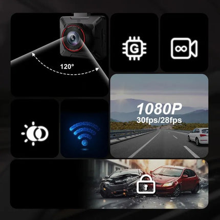 AKEEYO P1 automobilinis vaizdo registratorius FullHD 30fps - juodas