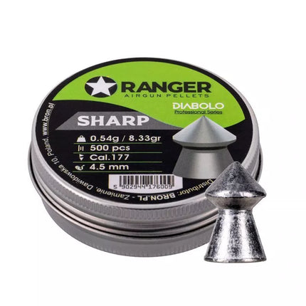4,5 mm RANGER Diabolo Profesionalūs Šratai Aštriu Antgaliu 500 vnt. 0,54 g