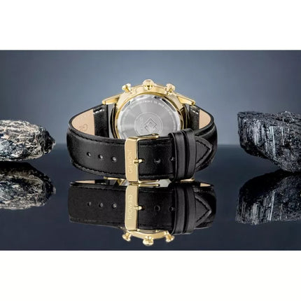 Vyriškas laikrodis Giewont Chronograph Safyrinis Juodas ir auksas GW5630-A4