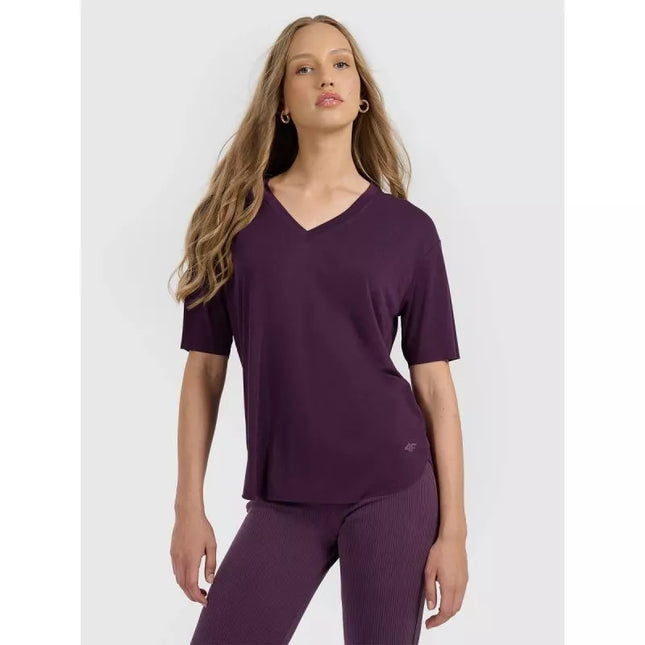 Moteriski oversize marškinėliai su modalu 4F 4FRAW25TTSHF3283-50S