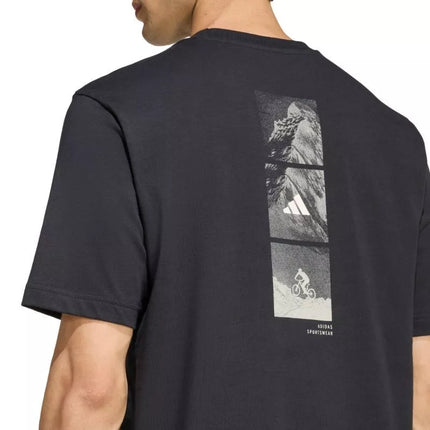 Vyrų adidas Lauko kalnų dviračių grafiniai juodi marškinėliai KB2536