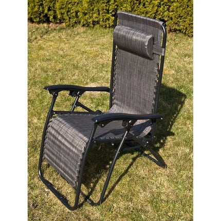 Sulankstoma daugiafunkcinė sodo kėdė 175x52/65x107cm pilka