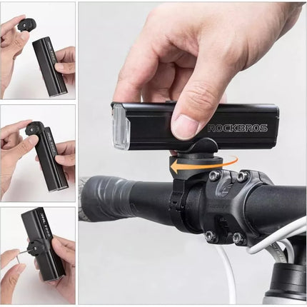 Rockbros 24610002001 Front Bike Light 1000 lm + USB-C - USB-A Cable - Black