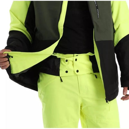 O'neill Men's Winter Sports Jacket Carbonite Snowboard Skis 10K Green Black