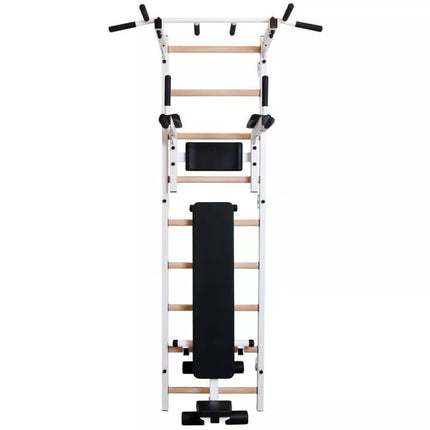 GYMNASTIC LADDER WITH A HAND BAR AND A BENCH FOR EXERCISES BENCHK 723W