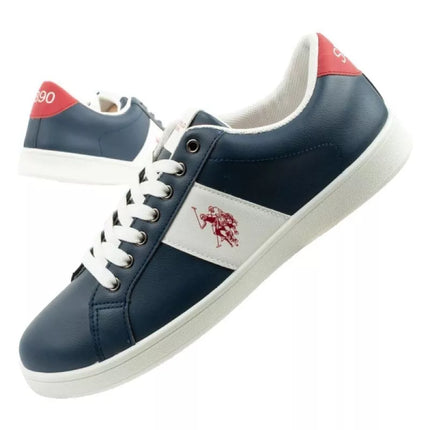Vyriški stilingi ir patogūs US Polo Assn. laisvalaikio bateliai (sportbačiai), tamsiai mėlyni