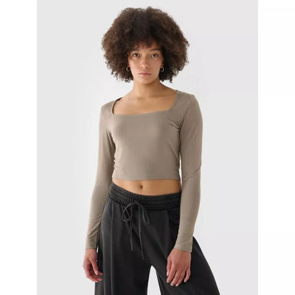 Moteriška 4F ilgomis rankovėmis, slim fit, lygi palaidinė 4FRSS24TLONF499-82S