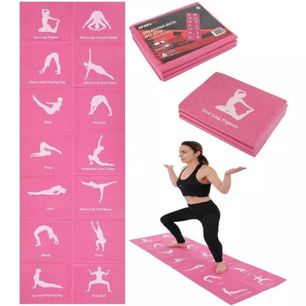 Sulankstomas jogos kilimėlis 1700x600x5mm rožinis ENERO FIT