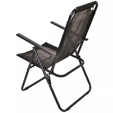 CAMPING CHAIR WITH ARMRESTS 61x66x65-108CM FOLDING BLACK ENERO CAMP