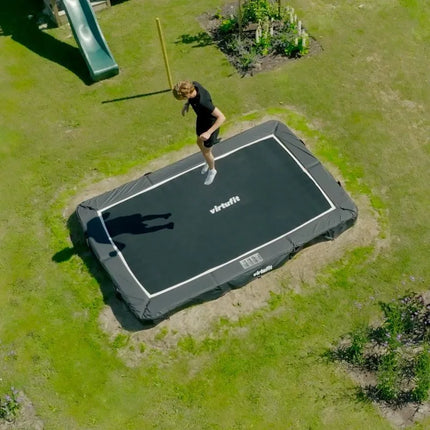 VIRTUFIT Lauko batutas 183 x 274 cm su apsauginiu tinklu