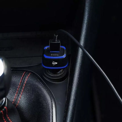 DUNLOP DAUGIAFUNKCINIS USB A + USB C AUTOMOBILINIS ĮKROVIKLIS