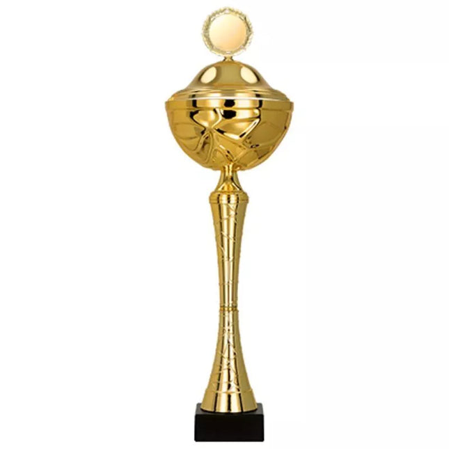 Metalo puodelis su dangteliu