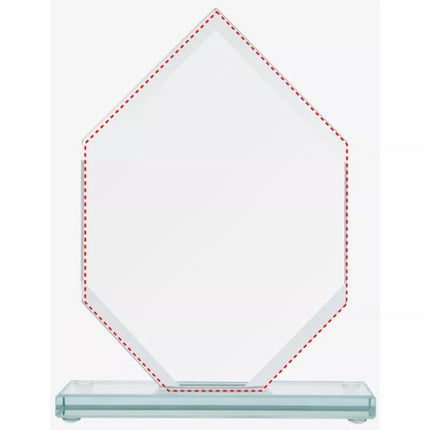 Glass trophy with a broken base