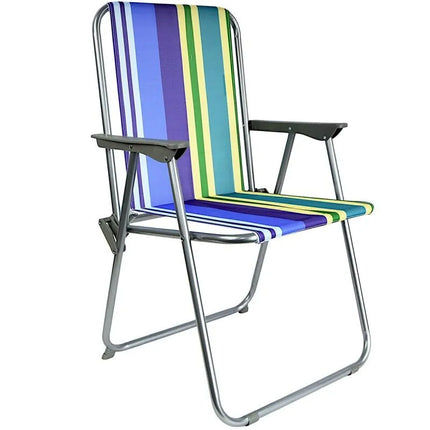 REDCLIFFS FOLDING CHAIR WITH ARMRESTS, BLUE STRIPES