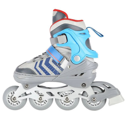 NH18192 4in1 GREY-BLUE SIZE M(34-38) ROLLER SKATES WITH HOCKEY SLEEVE NILS EXTREME