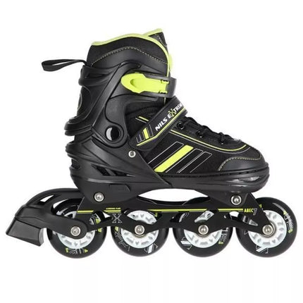 NILS EXTREME NH18191 2IN1 ROLLER SKATES BLACK-LIME SIZE L (39-43) WITH REPLACEABLE HOCKEY BLADE