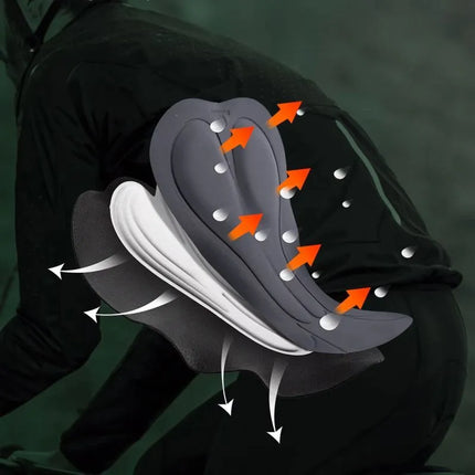 Rockbros YDCK012-1 Long Fleece Bib Tights with Pad Size XXL - Black