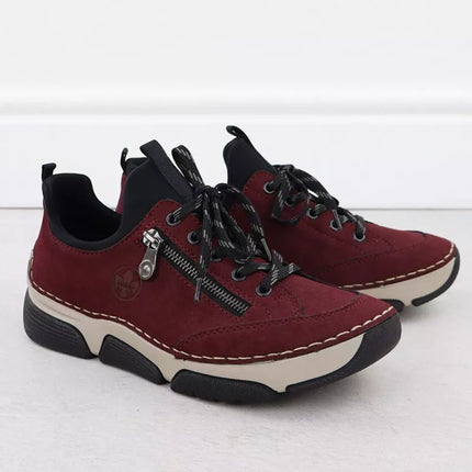 Comfortable women's burgundy shoes Rieker 45973-36