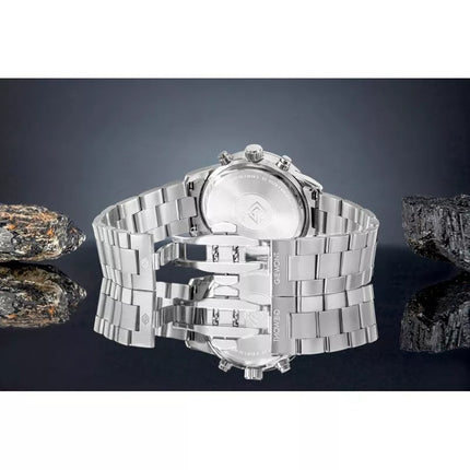 Vyriškas Chronografas Safyrinis Sidabrinis Laikrodis Giewont GW4580-B2