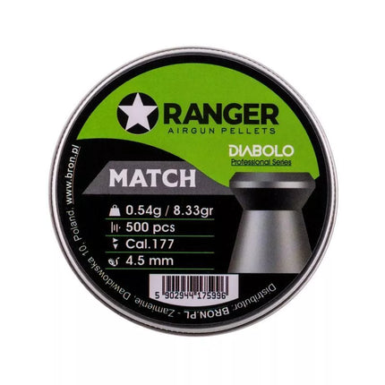 4.5 mm RANGER Diabolo Professional Match flat pellets 500 pcs 0.54 g