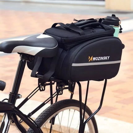 Wozinsky large bike rack bag 35l + rain cover black (WBB19BK)
