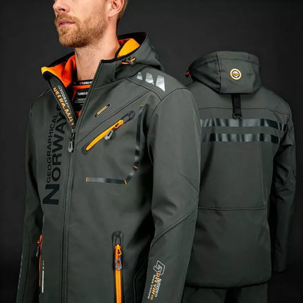 Geographical Norway Softshell striukė Royaute DB 068 M WY8027H/GN/Tamsiai pilka / Oranžinė