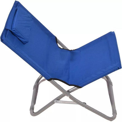 FOLDABLE BEACH CHAIR WITH HEADREST 47X61X58CM NAVY BLUE