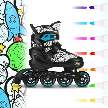 NH10907 4in1 ROLLER SKATES WITH EXTENDED HOCKEY BLADES TINTY GREEN SIZE M (35-38) NILS EXTREME