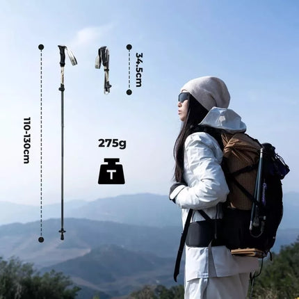Qunature Nordic vaikščiojimo ir trekingo lazda, aliumininė, 110 - 130 cm, 1 vnt. - Ruda
