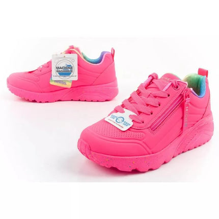 Skechers Uno Lite vaikiški sportiniai kedukai, rožiniai, patogūs.