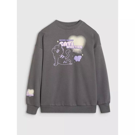 Oversized sweatshirt without a hood for girls 4F 4FJRAW25TSWSF2438-22S