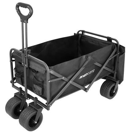 DELUXE FOLDABLE TRAVEL AND BEACH STROLLER 90x57x73-96CM WITH HANDLE BLACK