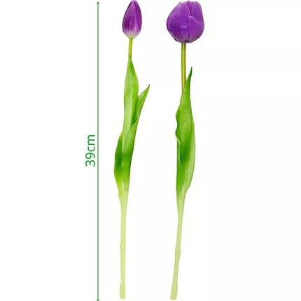 BOUQUET OF 5 PURPLE PEONY TULIPS 39 CM LIFE-LIKE SPRING DECORATION