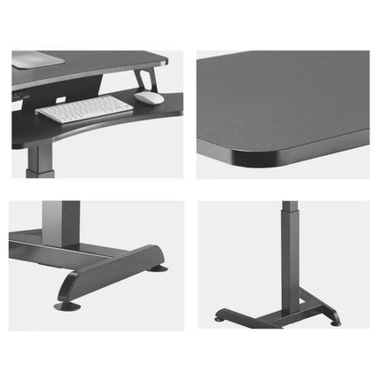 MACLEAN elektrinis stalas, darbo vieta, aukščio reguliavimas, maksimalus aukštis 122 cm, maksimali apkrova 37 kg - sėdimam ir stovimam darbui MC-835