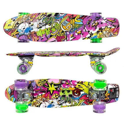 PLASTIC SKATEBOARD 22 INCHES ENERO GRAFFITI LED 1030852