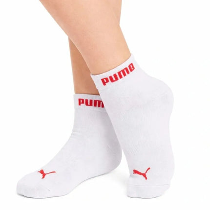 Puma Women's 3-Pack Ankle Socks Cotton Pink/Red/White